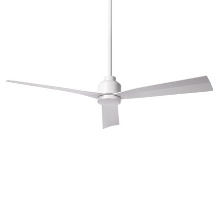 WAC Clean Indoor and Outdoor 3-Blade Smart Ceiling Fan 54in Matte White with Remote Control F-003
